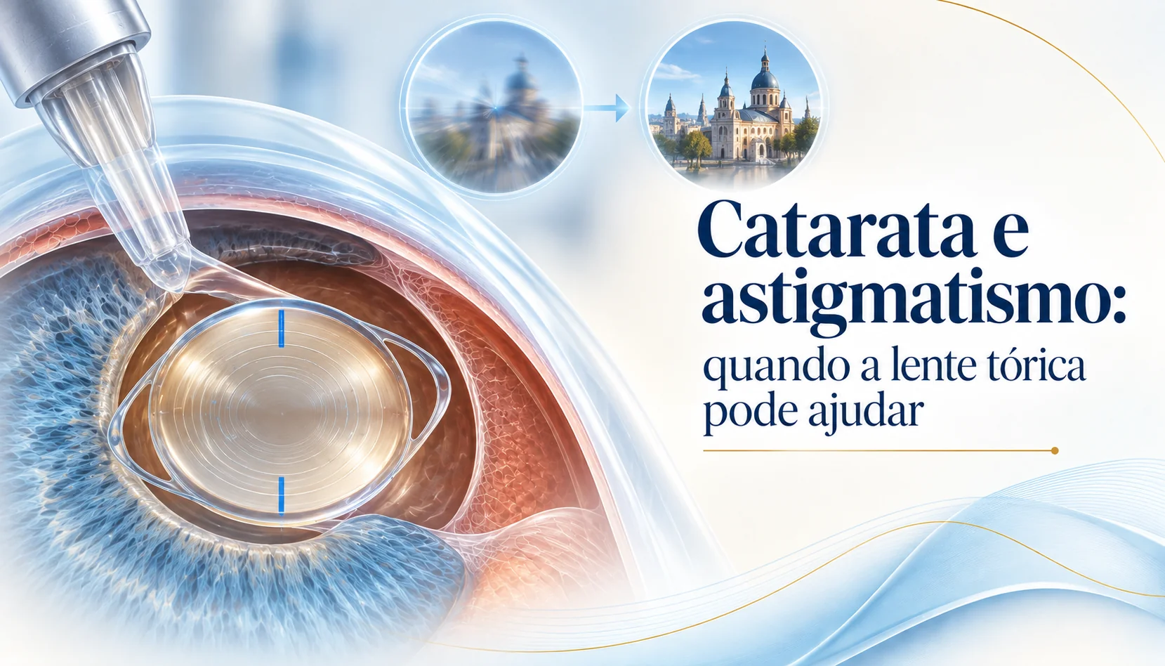 Catarata e astigmatismo: quando a lente tórica pode ajudar